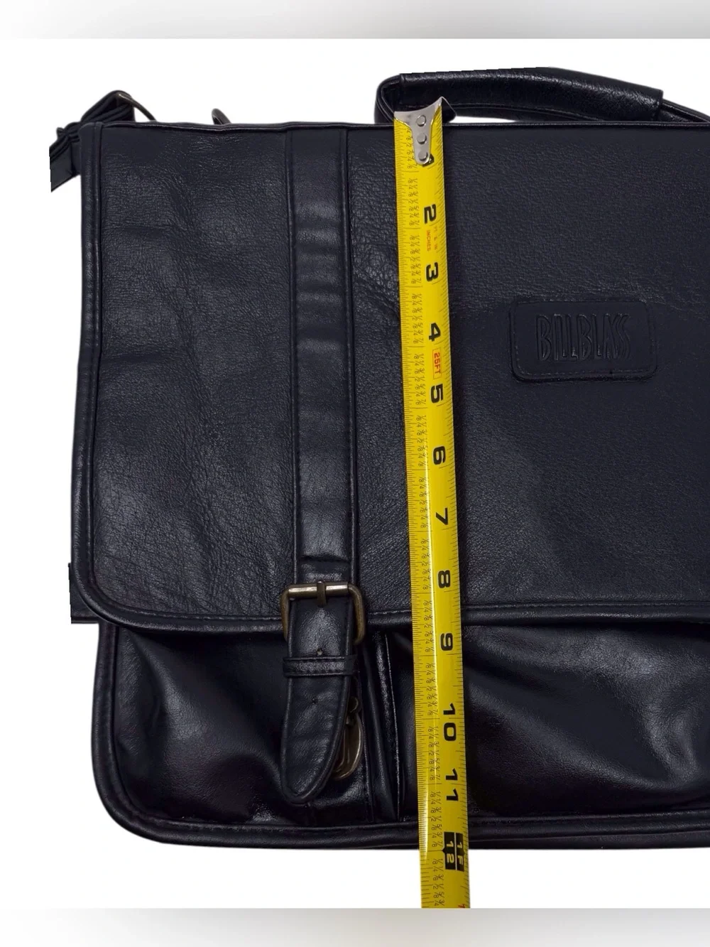 Vintage Bill Blass Black Leather Laptop/Briefcase/Messenger Bag adjustable strap